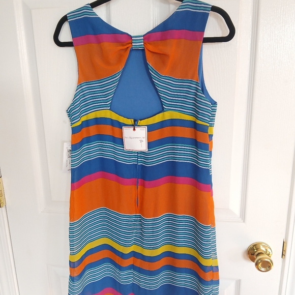 Bisou‎ Bisou sleeveless striped shift dress Size 4 Summer Party Festival Spring - Picture 7 of 10
